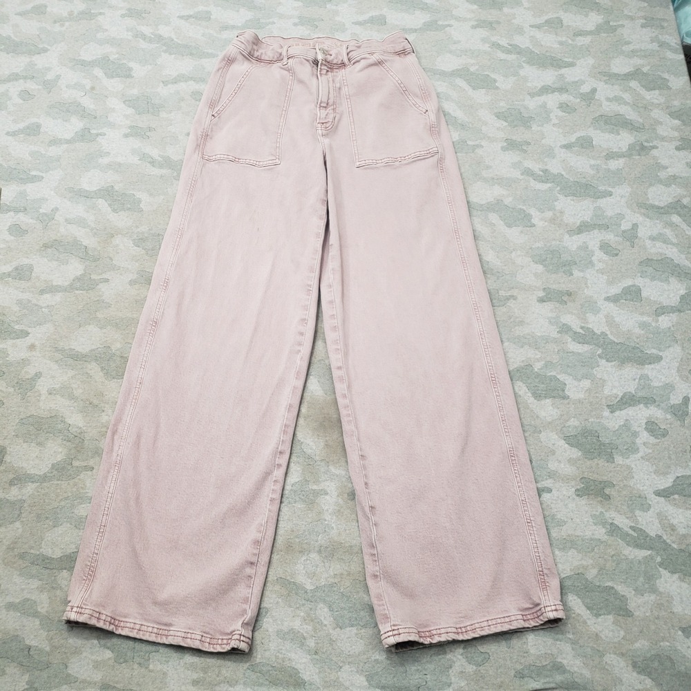 American Eagle Skater Jeans Womens 4 Purple Wide Leg Pockets Grunge Punk